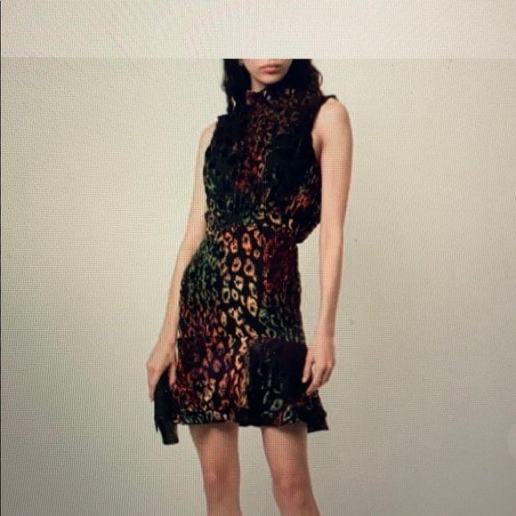 saloni leopard dress